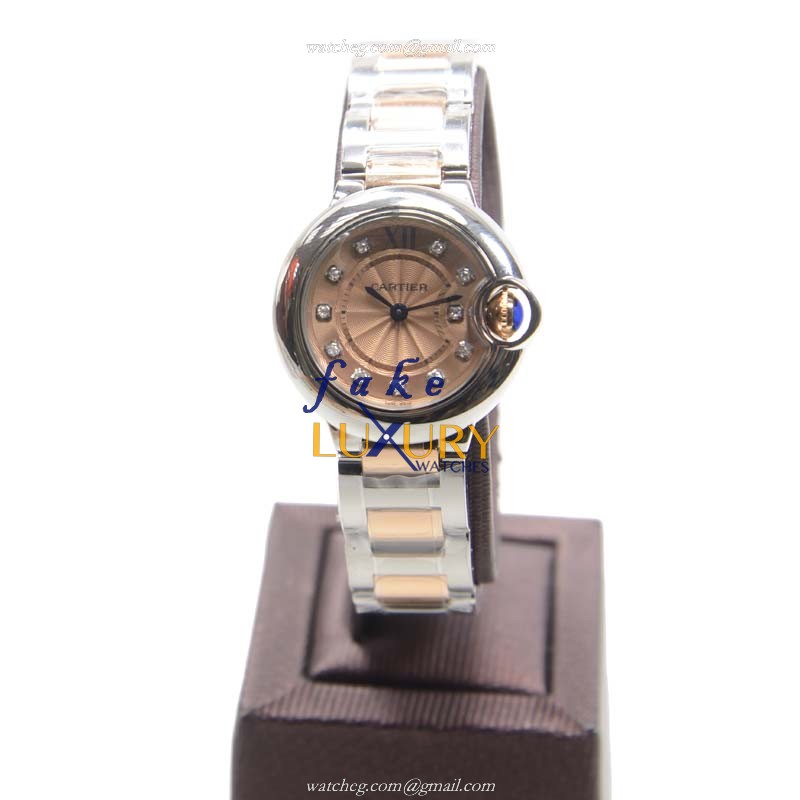 Cartier WE902052 BALLON BLEU Quartz Stainless Steel Replica Watch - Pink Dial, Silver Strap - Image 2