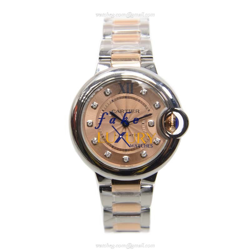 Cartier Ballon Bleu WE902053 Automatic Pink Dial Stainless Steel 33mm Replica Watch - Image 2