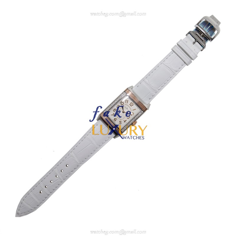 Jaeger-Lecoultre Q3224420 REVERSO Manual Wind 18kt Rose Gold & Diamond Replica Watch, Silver Dial - Image 2