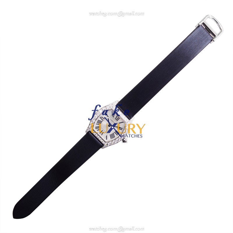 -507231-WA CARTIER TORTUE Manual Wind 18kt White Gold Diamond Replica Watch - Image 2
