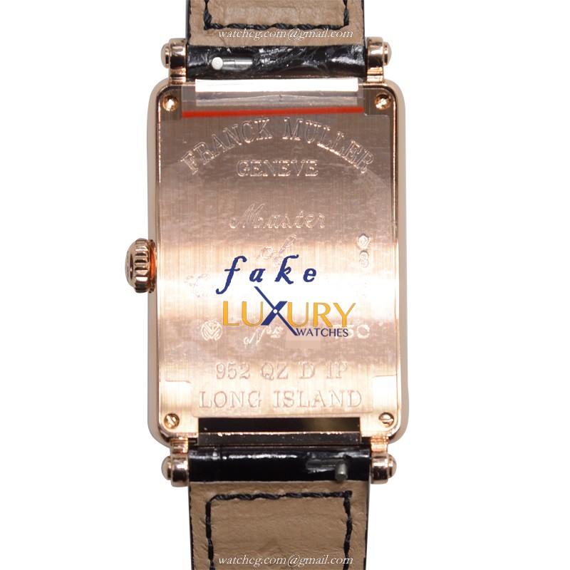 Franck Muller 952 QZ D 1P 5N Long Island Replica Watch, Quartz, Rose Gold & Diamonds Case, Silver - Image 3