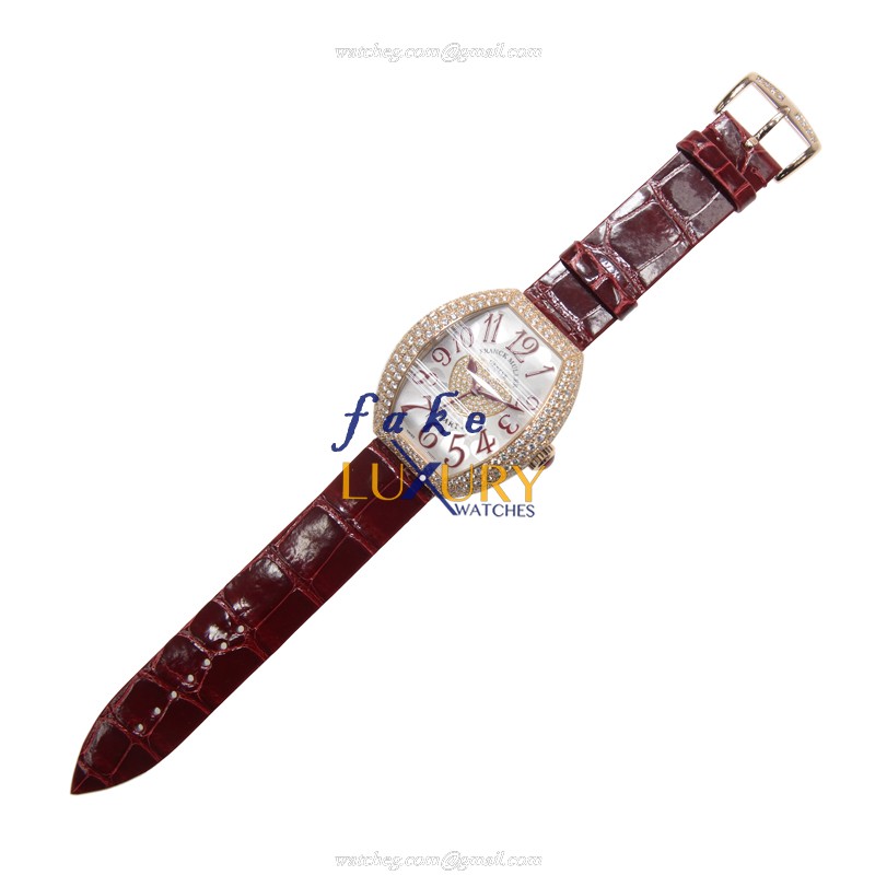 Franck Muller 5000 H SC D3 1P 5N Replica Watch, Automatic, Silver Dial, Rose Gold & Diamonds Case - Image 2