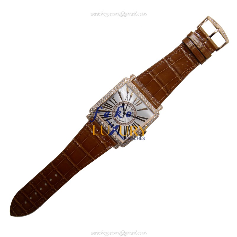 Franck Muller 6000 K SC DT REL R D CD 1R 5N MASTER SQUARE AUTO 18kt Rose Gold Diamond Bezel Replica - Image 2