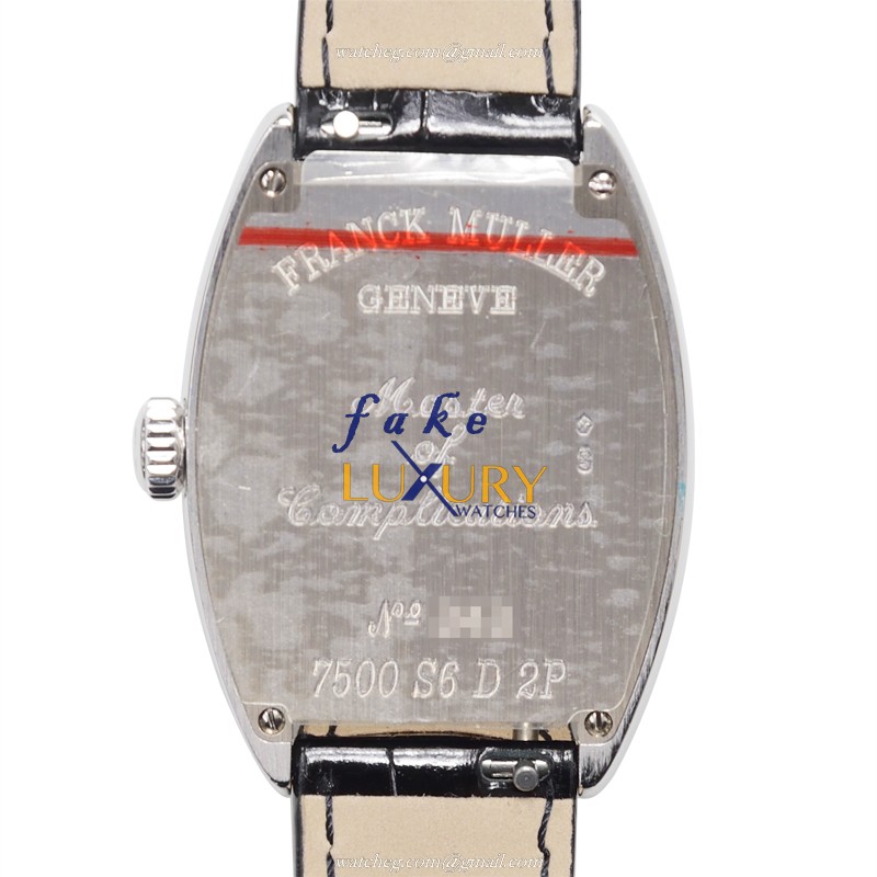 Franck Muller 7500 S6 D 2P OG Art Deco Manual Wind 18kt White Gold Diamond Silver Dial Replica Watch - Image 3
