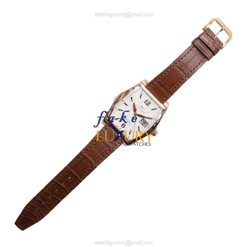 IWC IW452311 Da Vinci Automatic 18kt Rose Gold Silver Dial Brown Alligator Replica Watch - Image 2
