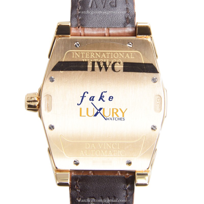 IWC IW452311 Da Vinci Automatic 18kt Rose Gold Silver Dial Brown Alligator Replica Watch - Image 3
