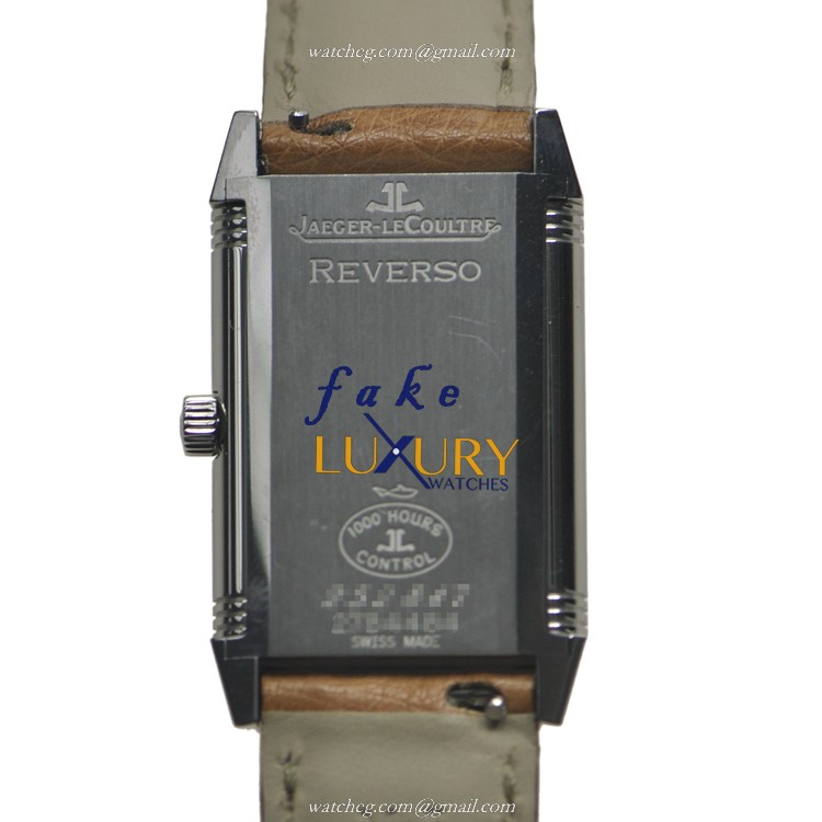 Jaeger-Lecoultre Q2518411 REVERSO Quartz Stainless Steel Replica Watch - Silver Dial, Brown Ostrich - Image 3
