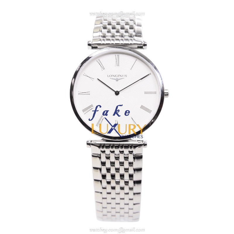 Longines L4.709.4.71.6 La Grande Quartz Replica Watch, White Dial Silver Steel Bracelet - Image 2