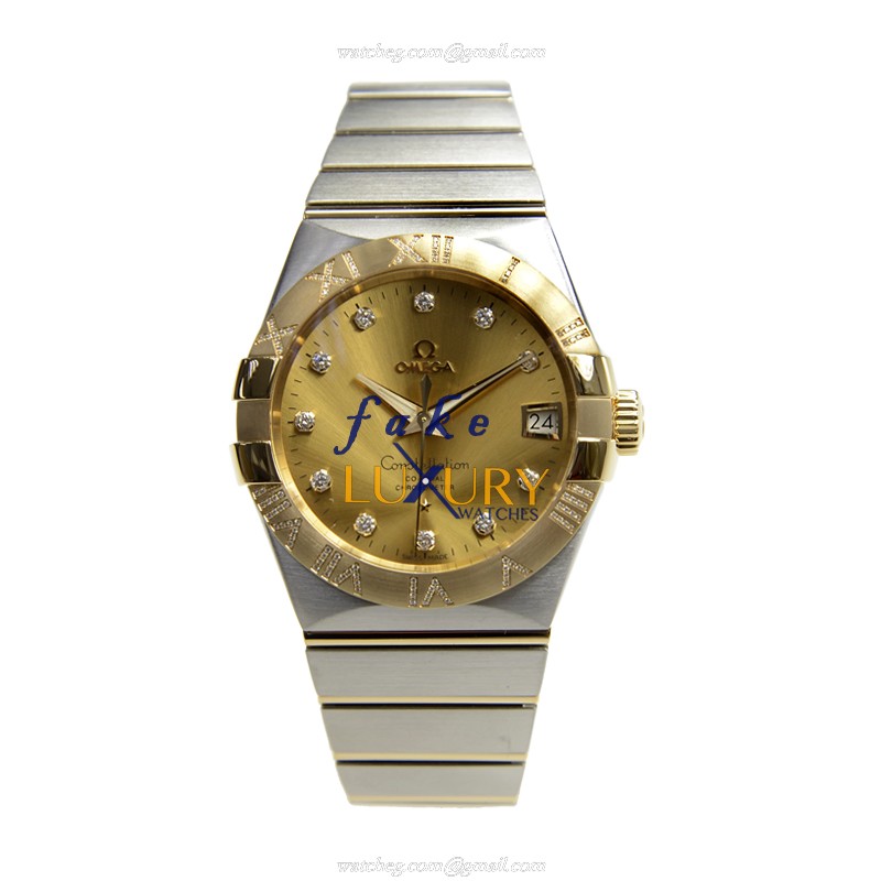 Omega 123.25.38.21.58.002 Constellation Auto 18kt Gold/Steel Replica Watch - Image 2
