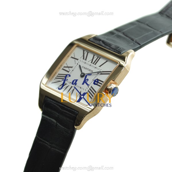 Cartier W2009251 Santos Replica Watch, Silvery White Dial, 18kt Rose Gold Case, Quartz - Image 2