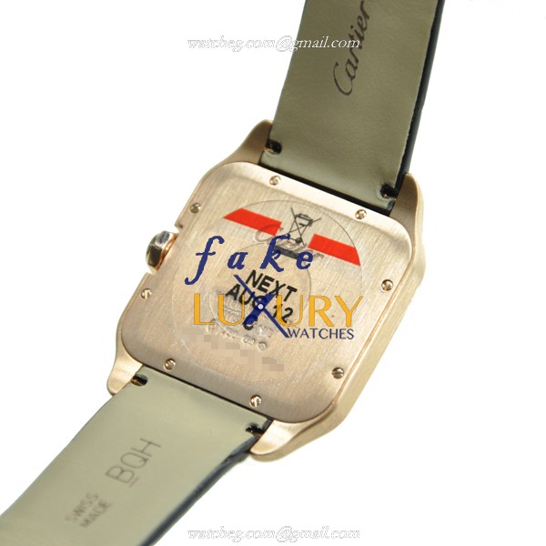 Cartier W2009251 Santos Replica Watch, Silvery White Dial, 18kt Rose Gold Case, Quartz - Image 3