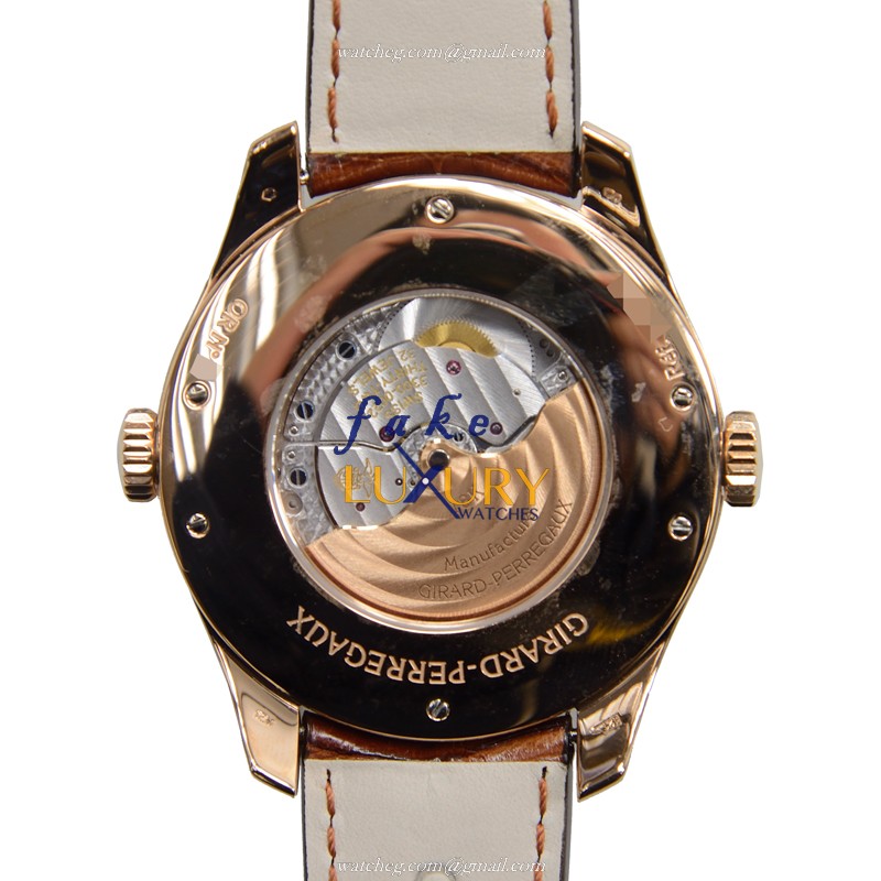 Girard Perregaux 49865-52-251-BACA Automatic 18kt Rose Gold Dark Grey Dial Brown Alligator Strap - Image 3