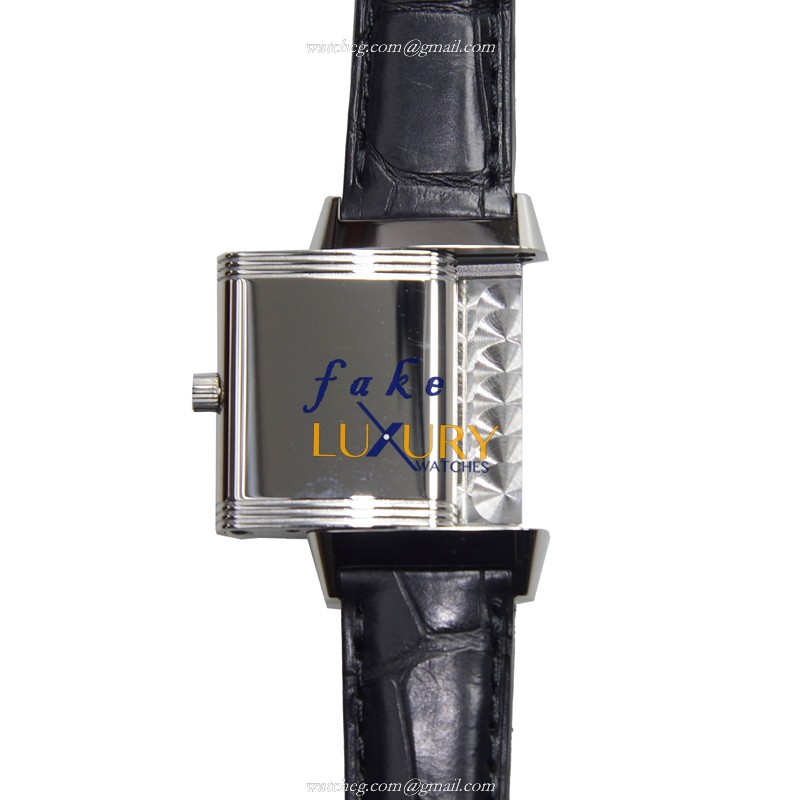 Jaeger-Lecoultre Reverso Q2618412 Quartz Silver Dial Alligator Strap Steel Replica Watch - Image 4