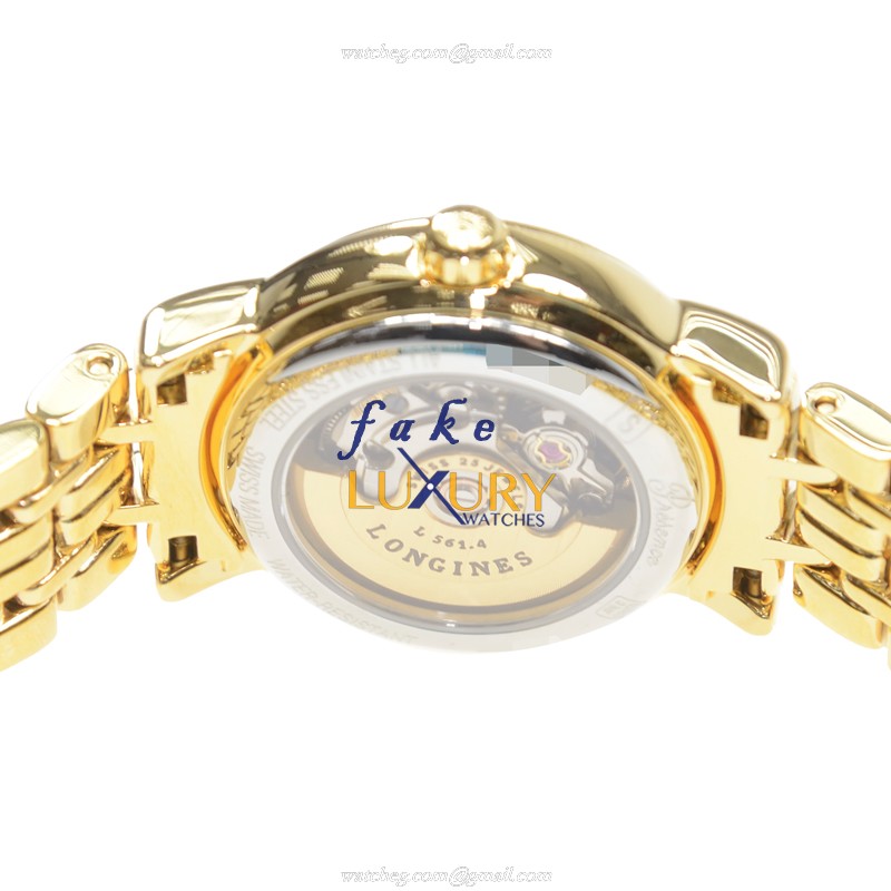 Longines L4.321.2.42.8 Presence Replica Watch - Automatic - PVD Gold Case - Silver Dial - Image 4