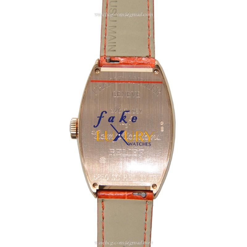 Franck Muller 5850 SC REL D 1R 5N Replica Watch, Silver Dial, Rose Gold & Diamonds Case, Orange - Image 3
