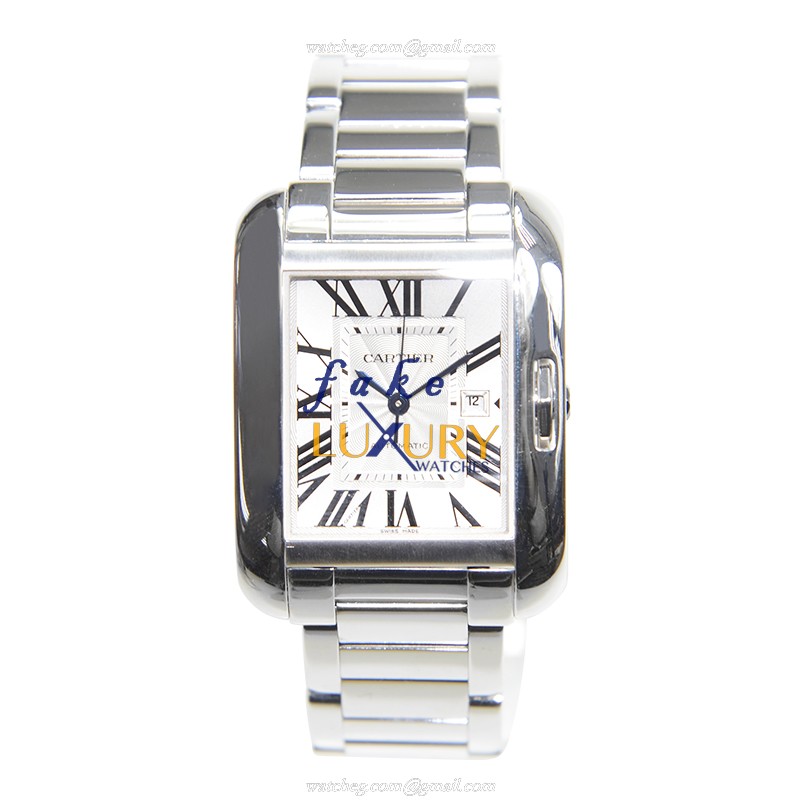 Cartier W5310025 Automatic 18kt White Gold Replica Watch, Swiss Movement, Silver Dial, Ceramic Bezel - Image 2