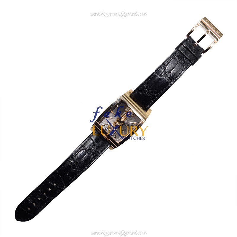 113.770.55-0001 GK01 - Corum Bridge Replica Watch - Manual Wind 18kt Rose Gold - Transparent Skull - Image 2