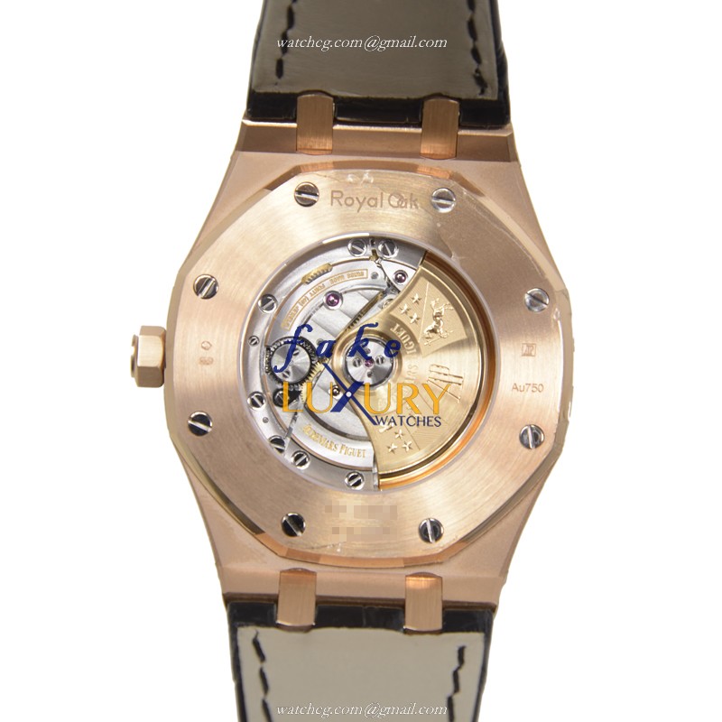 Audemars Piguet 15400OR.OO.D002CR.01 Royal Oak Automatic 18kt Rose Gold Black Dial Replica Watch - Image 4