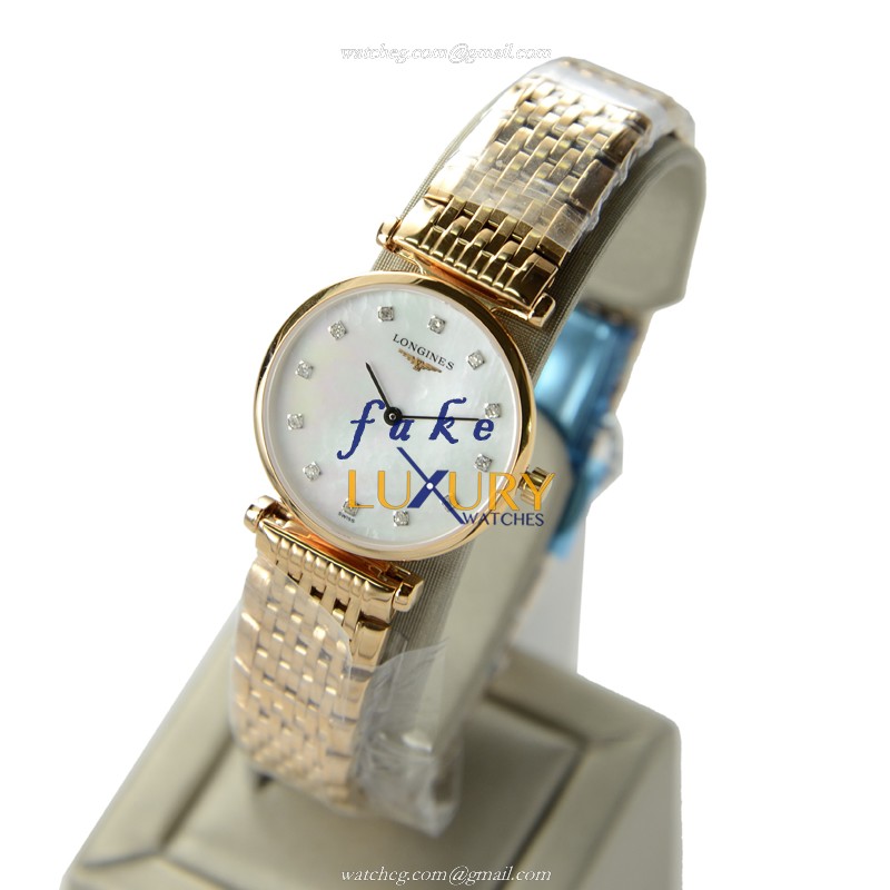 Longines L4.209.1.87.8 La Grande Replica Watch - Quartz - PVD Gold Case - White Mother of Pearl Dial - Image 3