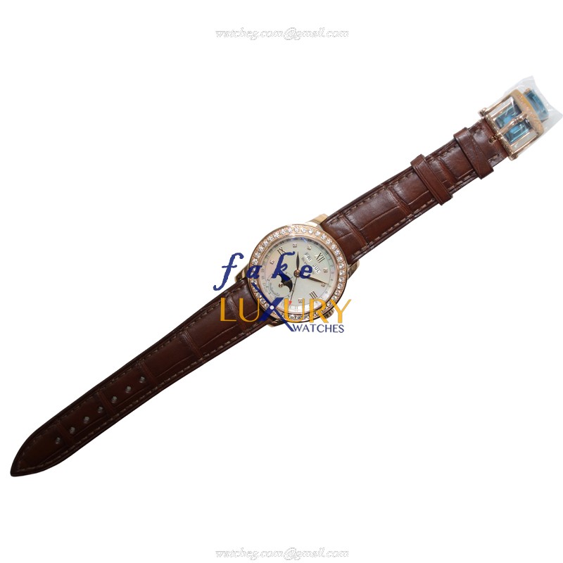 Blancpain 2360-2991A-55B Leman Replica Watch, Automatic, Rose Gold & Diamonds Case, White Dial - Image 2