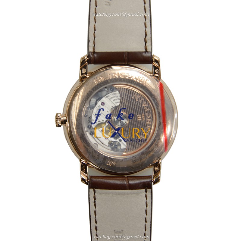 Blancpain 6654-3642-55B Villeret - Replica Watch - White Dial - Automatic - 18kt Rose Gold - Brown - Image 3