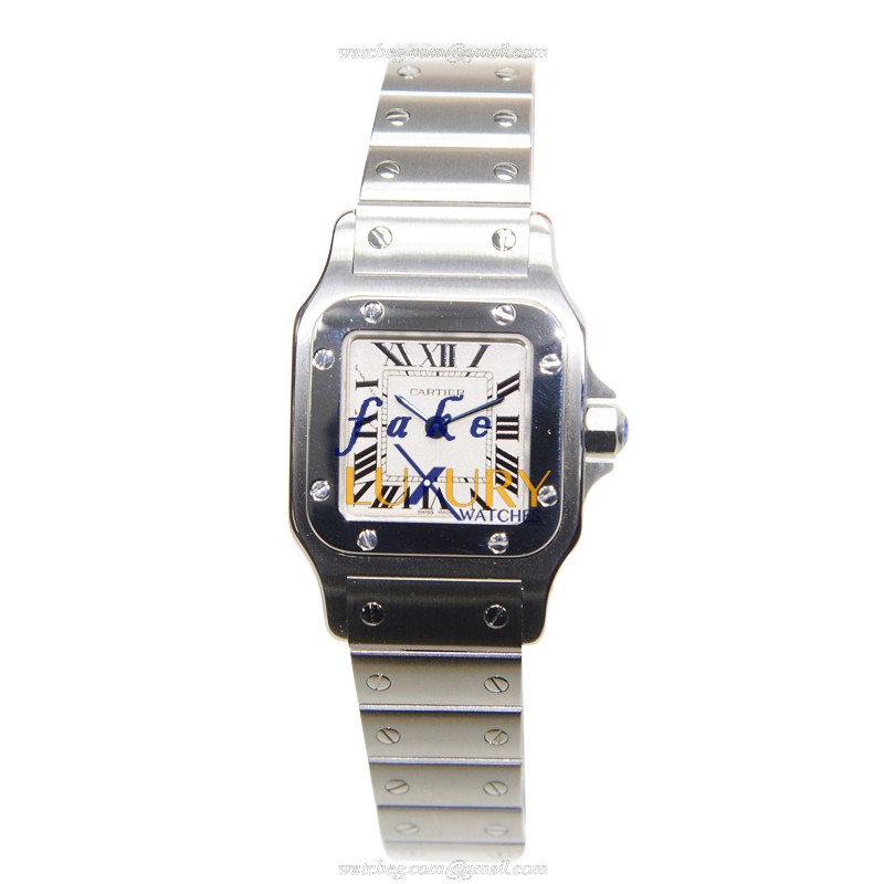 Cartier W20056D6 Santos Replica Watch Quartz Stainless Steel Silver Dial - Image 2