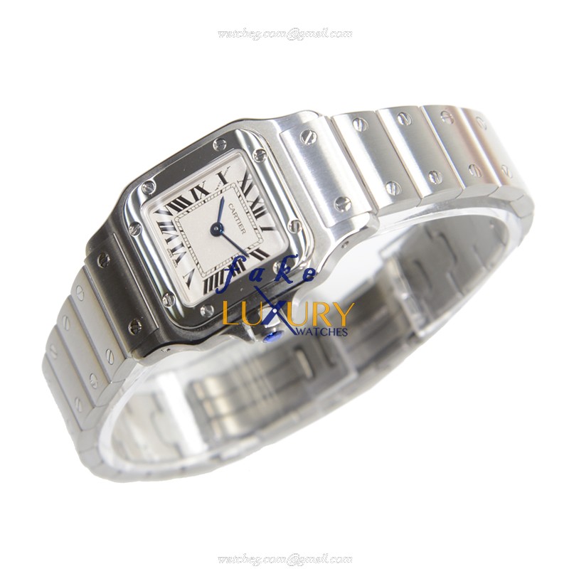 Cartier W20056D6 Santos Replica Watch Quartz Stainless Steel Silver Dial - Image 3