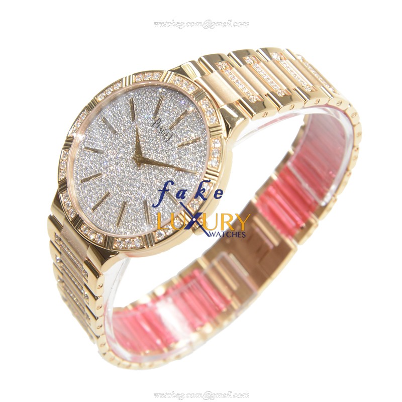 Piaget G0A37054 Replica Watch Dancer Manual Wind 18kt Rose Gold Silver Dial Diamonds 38mm - Image 3