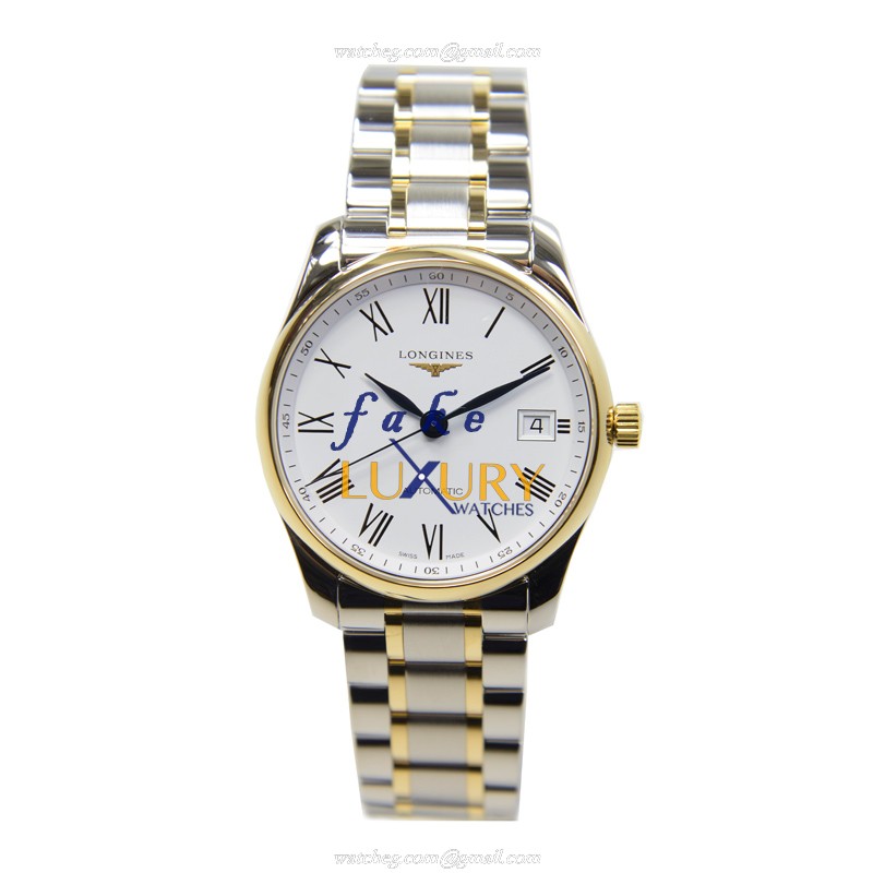 Longines L2.518.5.11.7 MASTER Replica Watch, White Dial, 18kt Gold & Steel Case, Automatic - Image 2