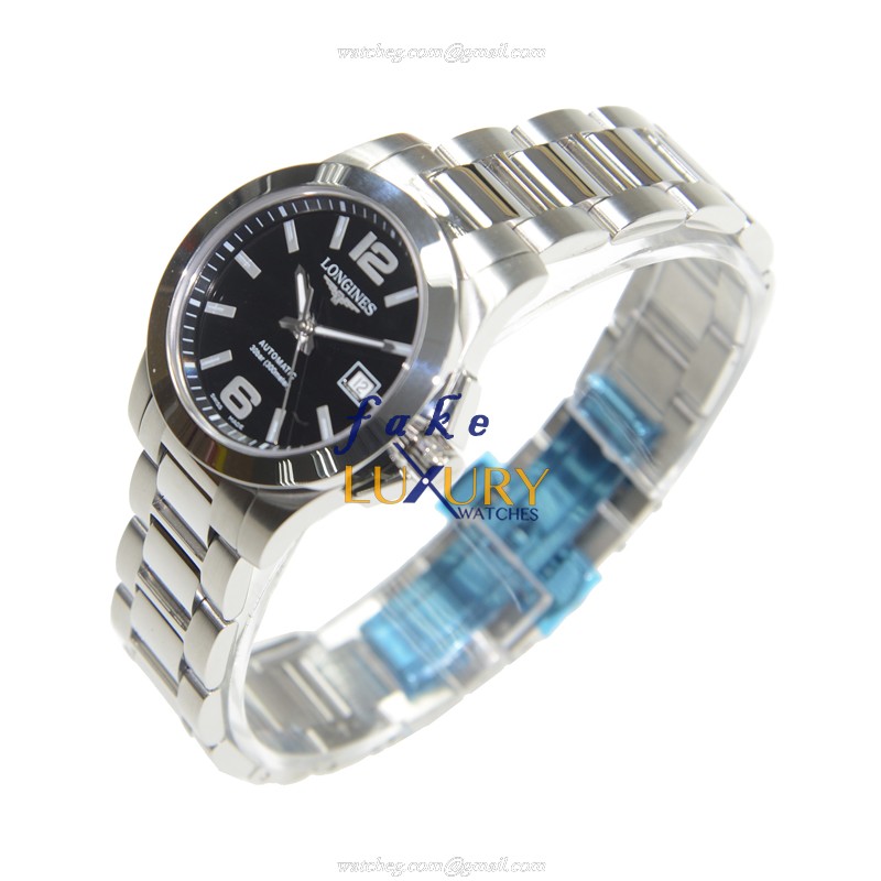 Longines L3.276.4.58.6 Conquest Quartz Stainless Steel Black Dial Replica Watch - Image 3