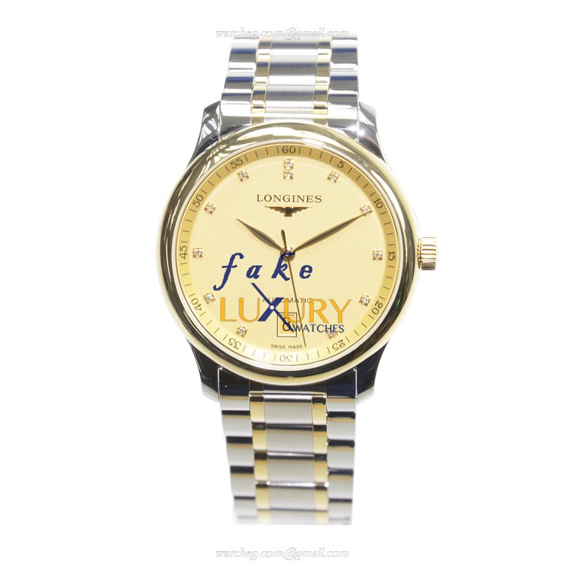 Longines L2.628.5.37.7 Master Replica Watch, Automatic Movement, Gold Dial, 18kt Gold Steel Case - Image 2