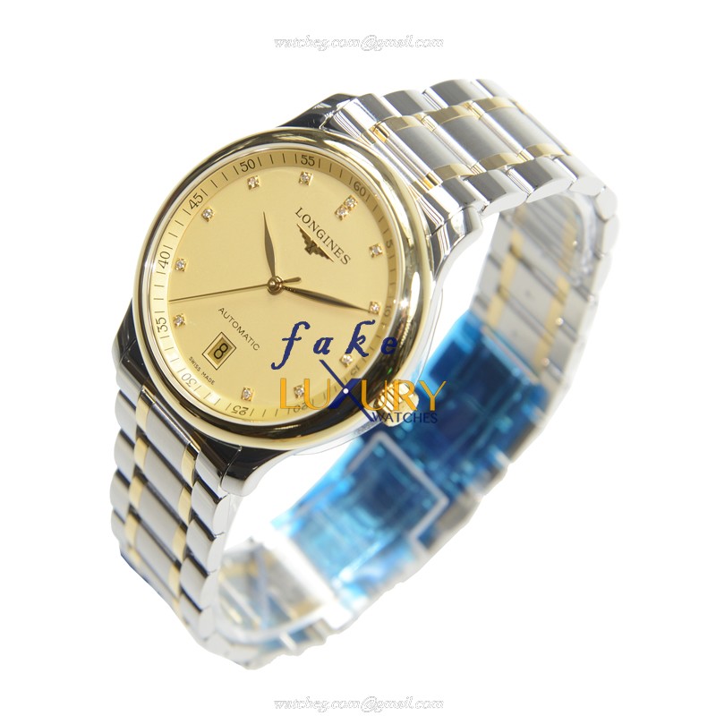 Longines L2.628.5.37.7 Master Replica Watch, Automatic Movement, Gold Dial, 18kt Gold Steel Case - Image 3