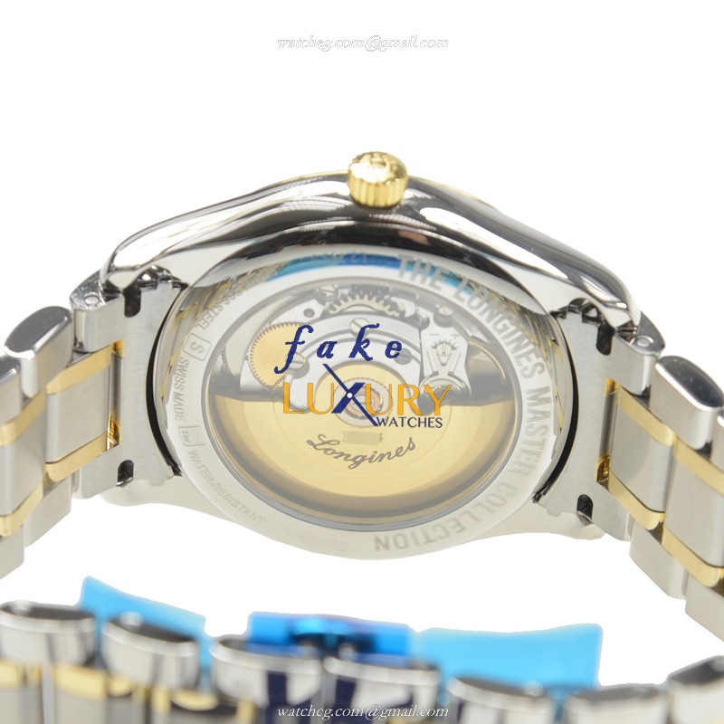 Longines L2.755.5.37.7 MASTER Replica Watch, 18kt Gold & Steel Case, Automatic, Gold Dial - Image 4