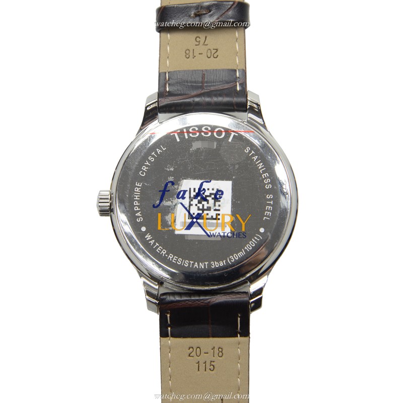 Tissot T-CLASSIC T063.637.16.037.00 Quartz White Dial Brown Leather Replica Watch - Image 3
