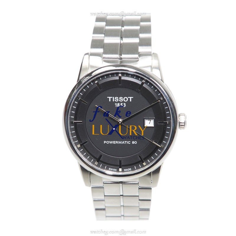 Tissot T086.407.11.051.00 T-Classic Automatic Black Dial Silver Steel Replica Watch - Image 2