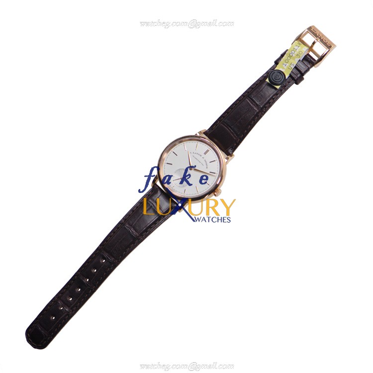A Lange & Sohne Saxonia 380.032 Automatic with Silvery White Dial on Brown Alligator - Image 2