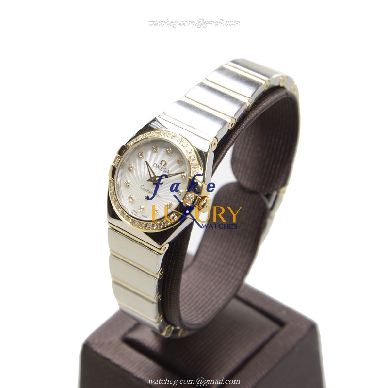 Omega 123.25.24.60.55.008 Constellation Quartz 18kt Gold & Diamond & Steel Replica Watch - 100M - Image 3