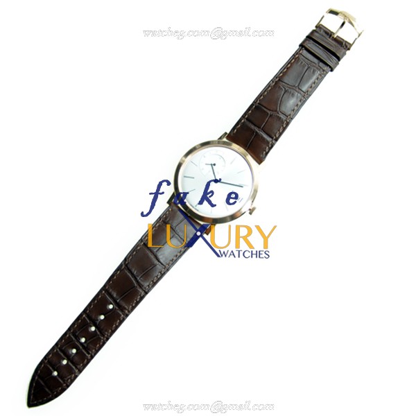 Piaget G0A34113 Altiplano Replica Watch, Manual Wind, Rose Gold Case, Silver Dial, Brown Alligator - Image 2