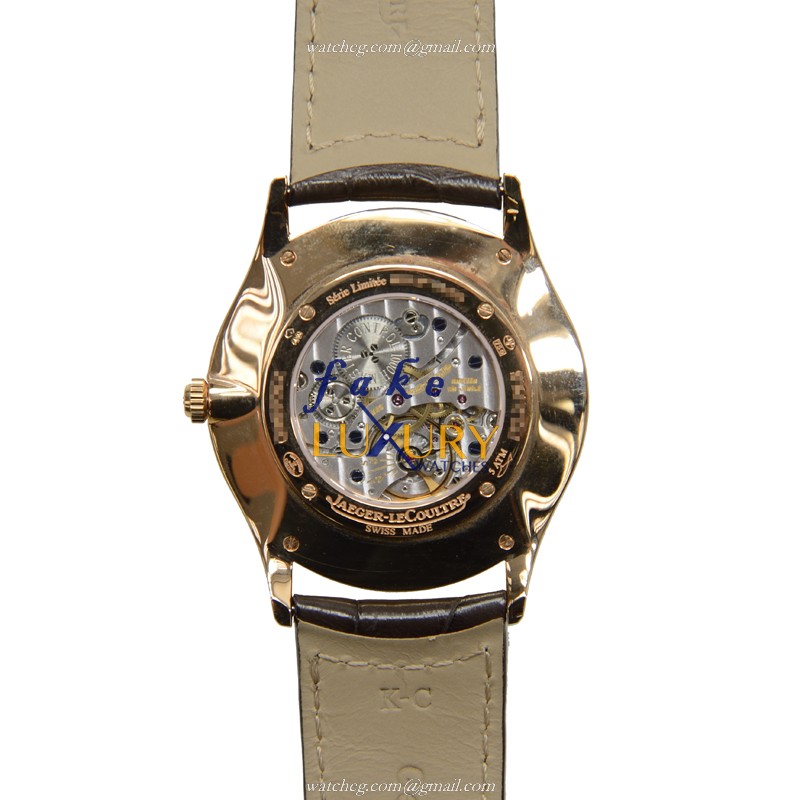 Jaeger-Lecoultre Q1342450 Manual Wind 18kt Rose Gold Case Replica Watch, Dark Brown Dial & Brown - Image 3