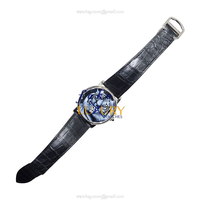 Cartier HPI00492 Rotonde De Cartier Replica Watch, Manual Wind, 18kt White Gold Case, Black Dial - Image 2