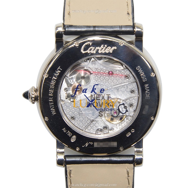 Cartier HPI00492 Rotonde De Cartier Replica Watch, Manual Wind, 18kt White Gold Case, Black Dial - Image 3