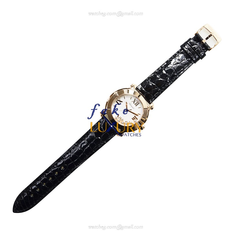 Chopard 277471-5002 Happy Sport Quartz 18kt Rose Gold Replica Watch - Swiss Movement, White Mother - Image 2