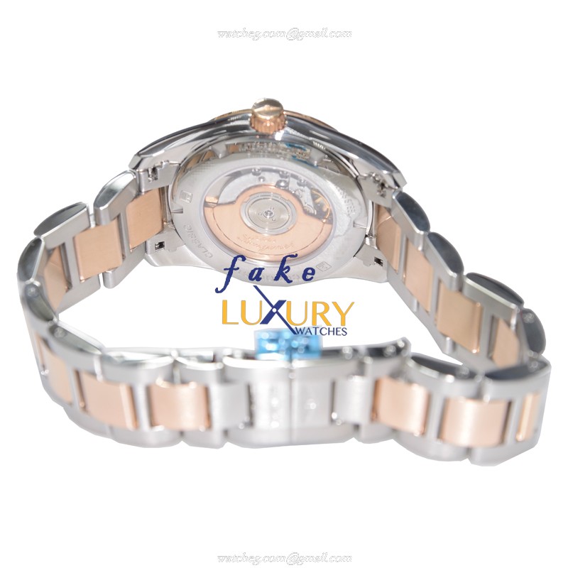 Longines L2.785.5.76.7 Conquest Classic Automatic 18kt Rose Gold & Steel Silver Dial Replica Watch - Image 4
