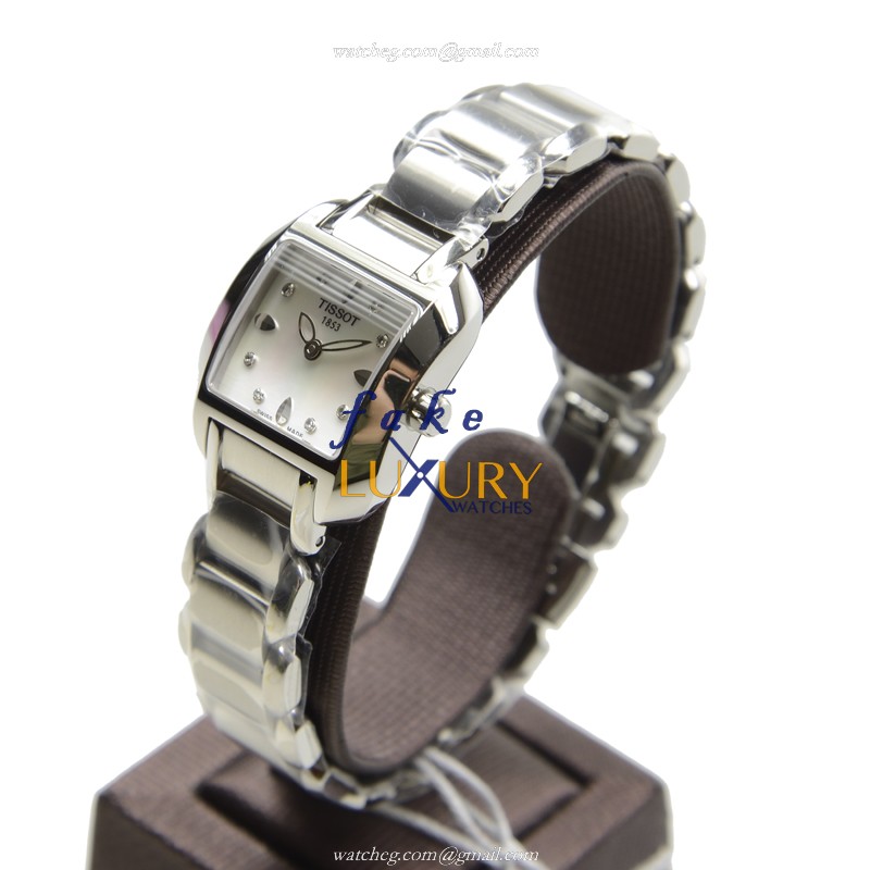 Tissot T02.1.285.74 Replica Watch, T-LADY Quartz, White Dial, Silver Stainless Steel Bracelet - Image 3