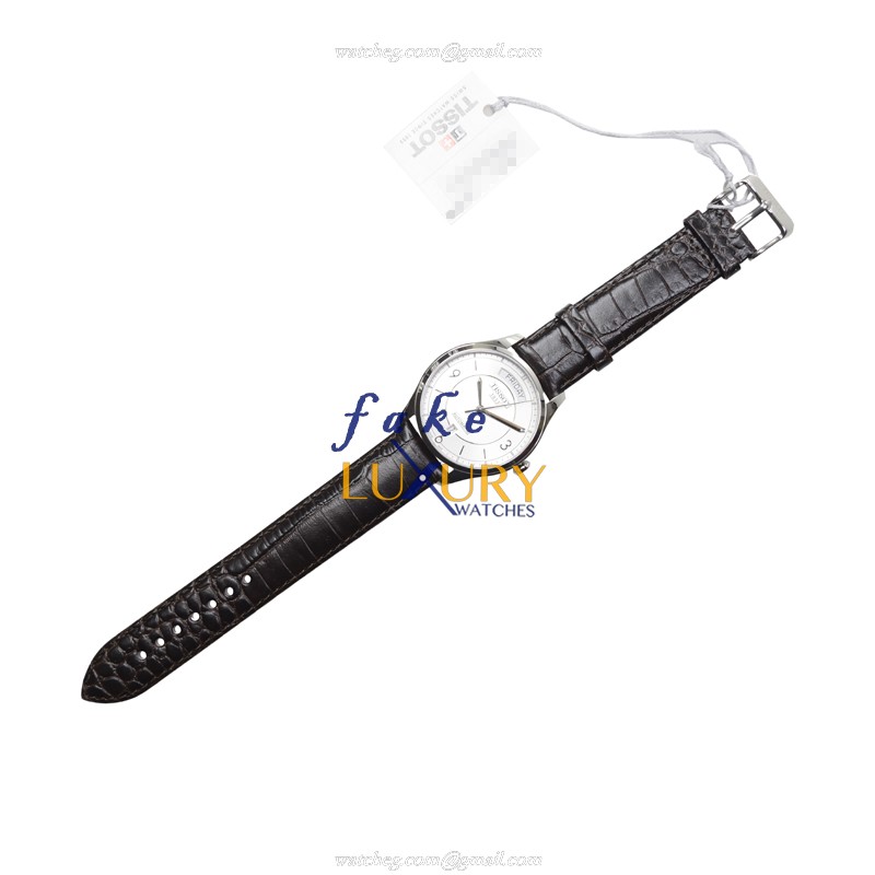 Tissot T038.430.16.037.00 T-Classic Replica Watch With Automatic Movement, White Dial, Brown - Image 2