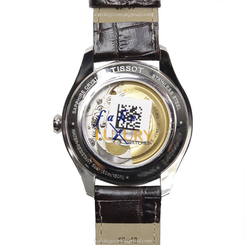 Tissot T038.430.16.037.00 T-Classic Replica Watch With Automatic Movement, White Dial, Brown - Image 3