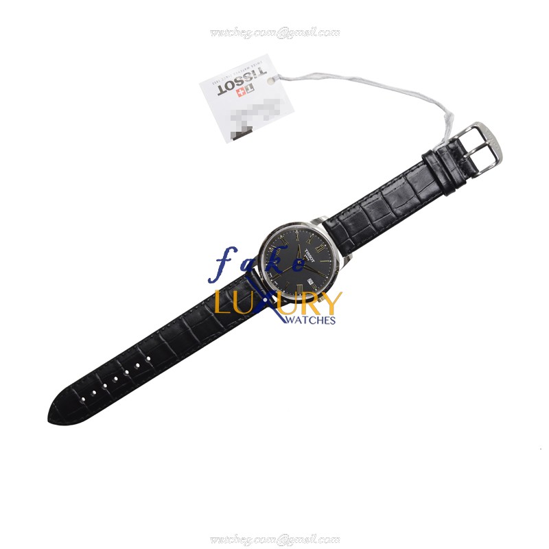 Tissot T033.410.26.053.01 T-Classic Replica Watch With Quartz Movement, Black Dial, Leather Strap - Image 2