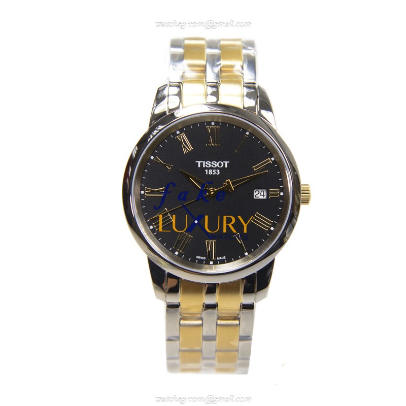 Tissot T-CLASSIC T033.410.22.053.01 Quartz Stainless Steel Black Dial Silver Bracelet Replica Watch - Image 2