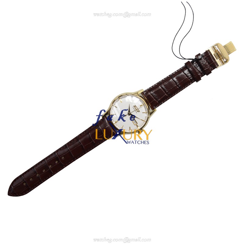 Tissot Heritage T019.430.36.031.01 Automatic White Dial Leather Strap Watch - Image 2