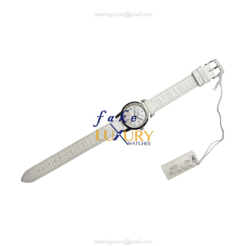 Tissot T033.210.16.111.00 Replica Watch, Quartz, White Dial, Steel Case, White Leather Strap - Image 2